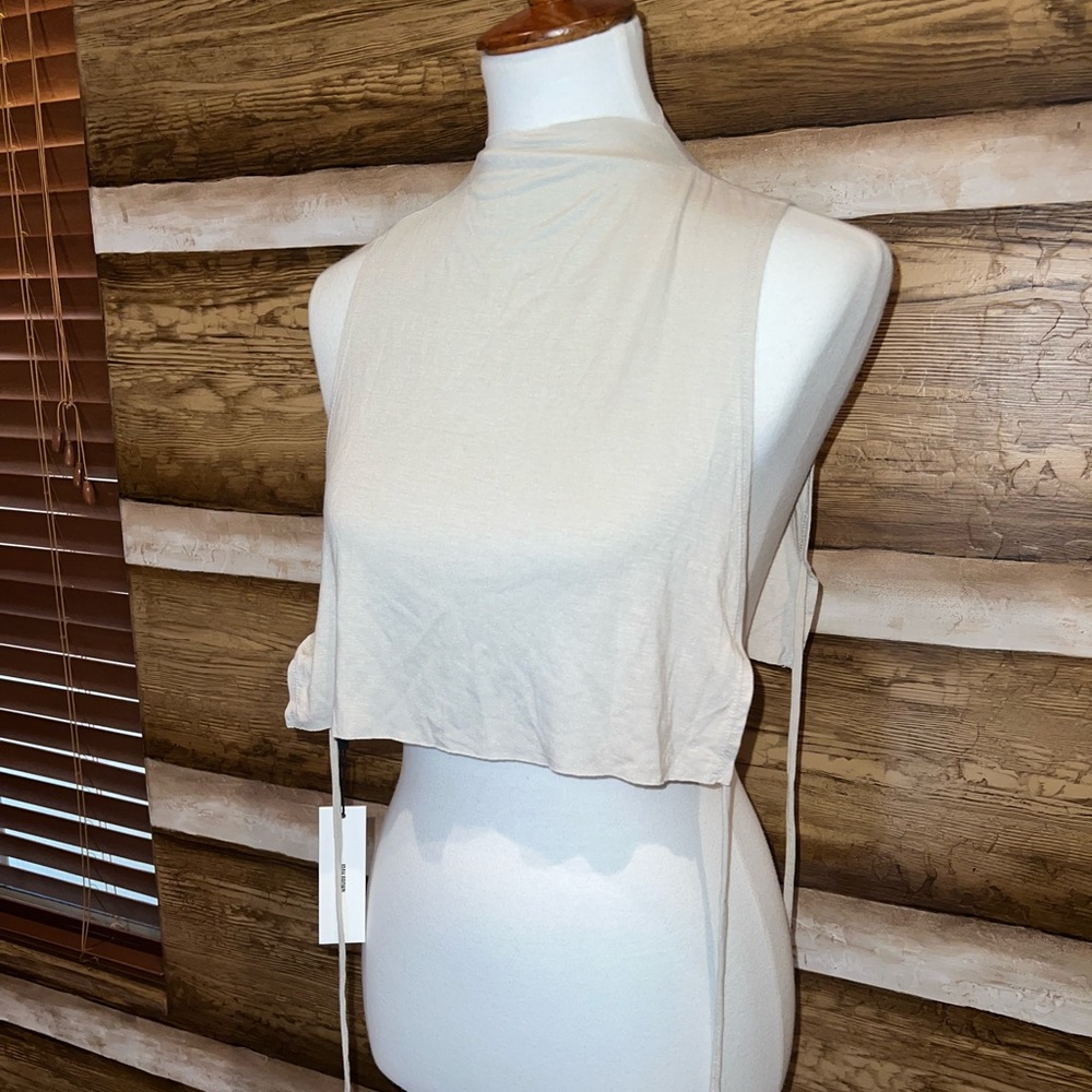 NWT Cream Joah Brown Wooer Crop Tank Top
